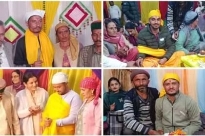 This also happens: A wedding procession of 4 brothers of the same family takes place together.