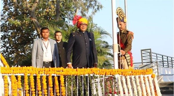 Additional Chief Secretary Dr. Rajoura hoisted the tricolor at the Chief Minister's residence office on the 76th Republic Day.