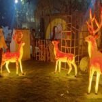 Before Mauni Amavasya bath, Kumbh city Prayagraj illuminated with navy lighting system.