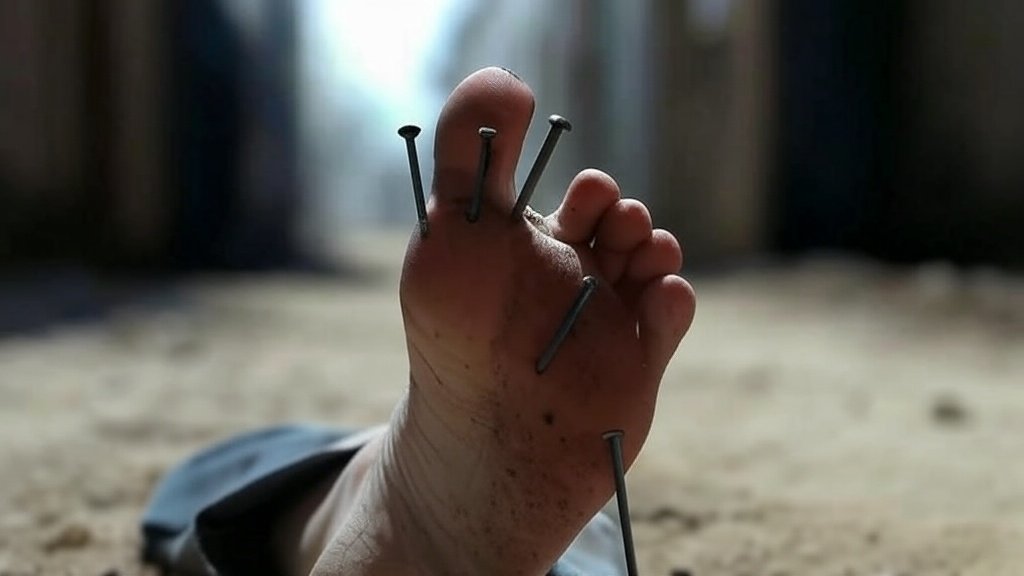 पैरों में कीलें ठोंकने की घटना