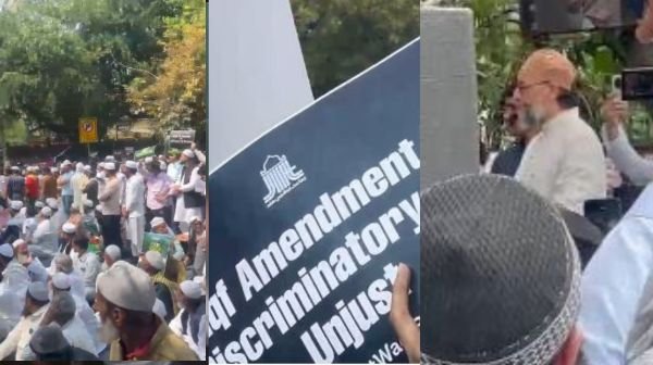 Wakf Bill: Muslims raise voice, Owaisi also joins in at Jantar Mantar