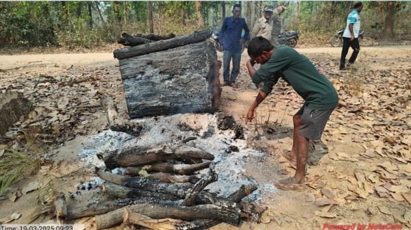 Gariaband: Sensation due to finding burnt body parts in the forest, suspicion of murder