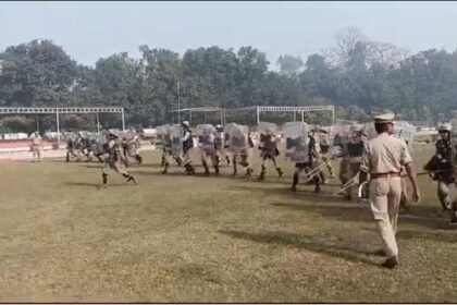 Rehearsal of riot drill in Kheri in view of the upcoming festivals