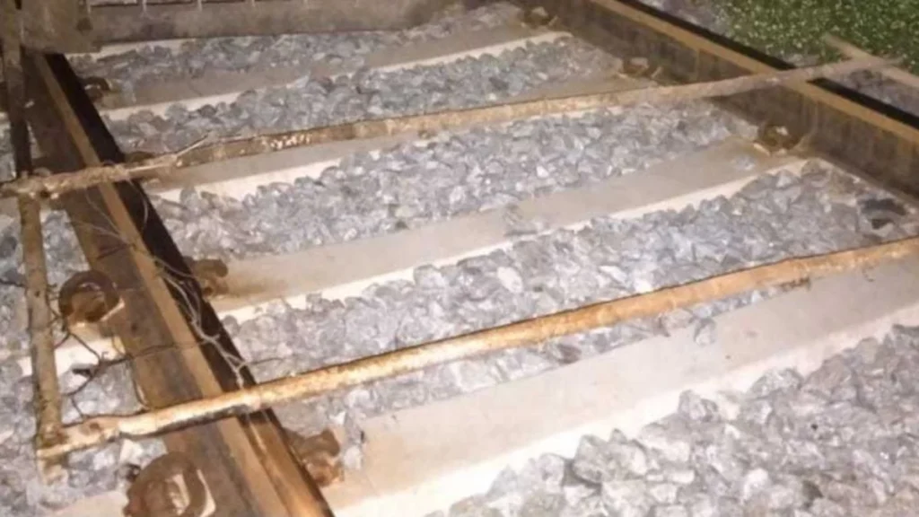 iron angle on railway track