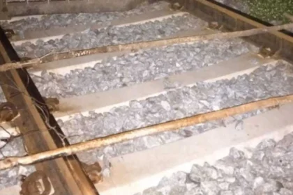 iron angle on railway track