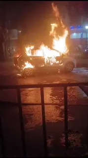 Katni: Moving car turns into a ball of fire
