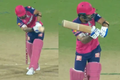 रियान पराग का धोनी के सामने हेलिकॉप्टर छक्का! CSK के खिलाफ जबरदस्त पारी