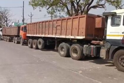 Major action against overloaded dumpers in Mathura's Saunkh, 10 vehicles seized