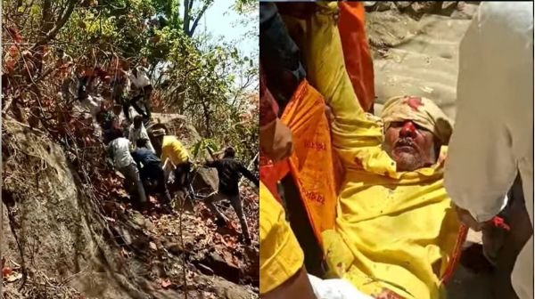 Surguja: Another accident happened in Ramgarh hill, an old man fell in a ditch during darshan