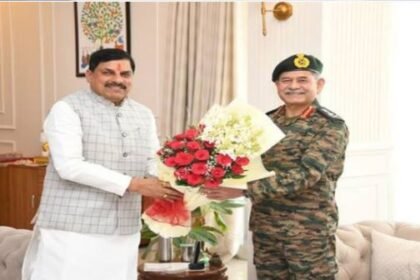 Army Chief General Upendra Dwivedi made a courtesy call on Chief Minister Dr. Yadav