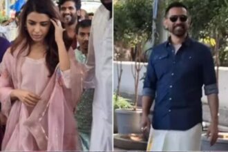 Actress Samantha visited Tirupati temple with director Raj Nidimoru