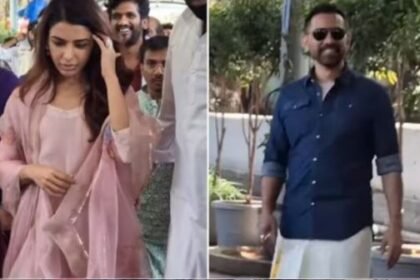 Actress Samantha visited Tirupati temple with director Raj Nidimoru