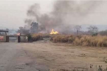 Korba: Huge fire in the forest of Gopalpur Chorbatti, major accident averted
