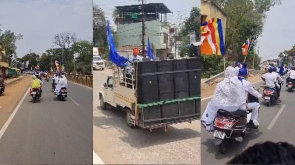 Dr. Bhimrao Ambedkar's 134th birth anniversary was celebrated with great pomp in Kanker, a grand bike rally was taken out