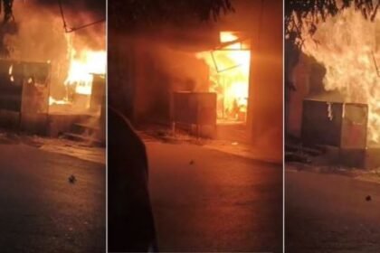 Bhatapara: Huge fire in the canteen near the rest house, loss worth lakhs