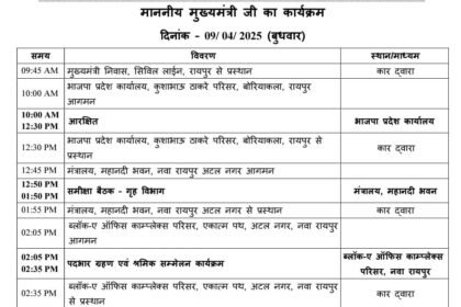 CM Vishnu Dev Sai will be present in Raipur today