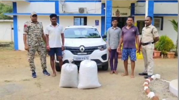 Devbhog: Three interstate smugglers arrested with 56 kg of illegal ganja