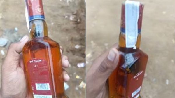 Dead cockroach found in a liquor bottle in Kanker