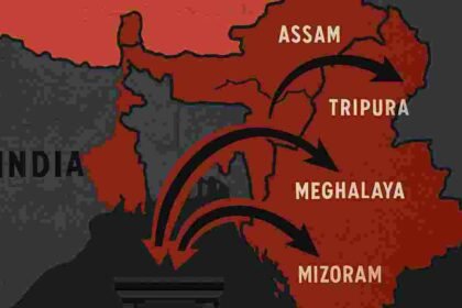 भारत बांग्लादेश व्यापार विवाद और नॉर्थ ईस्ट निर्यात प्रतिबंध का नक्शा