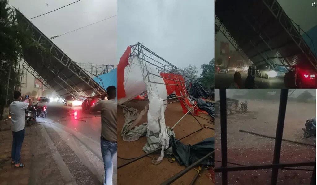 रायपुर में तेज अंधड़ और ओलावृष्टि का कहर