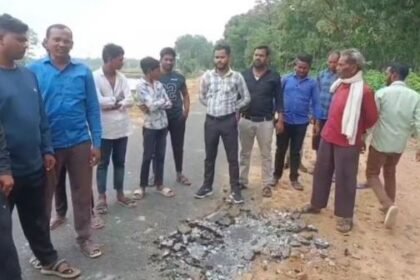 The road constructed under PMGSY collapsed within a month