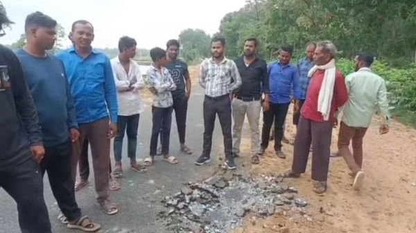 The road constructed under PMGSY collapsed within a month