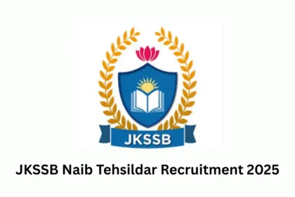 JKSSB Naib Tehsildar Notification 2025