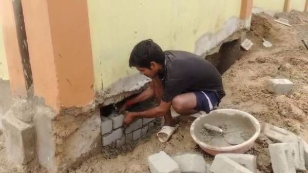 What kind of development is this? First the boundary wall was built, now the foundation is being built!