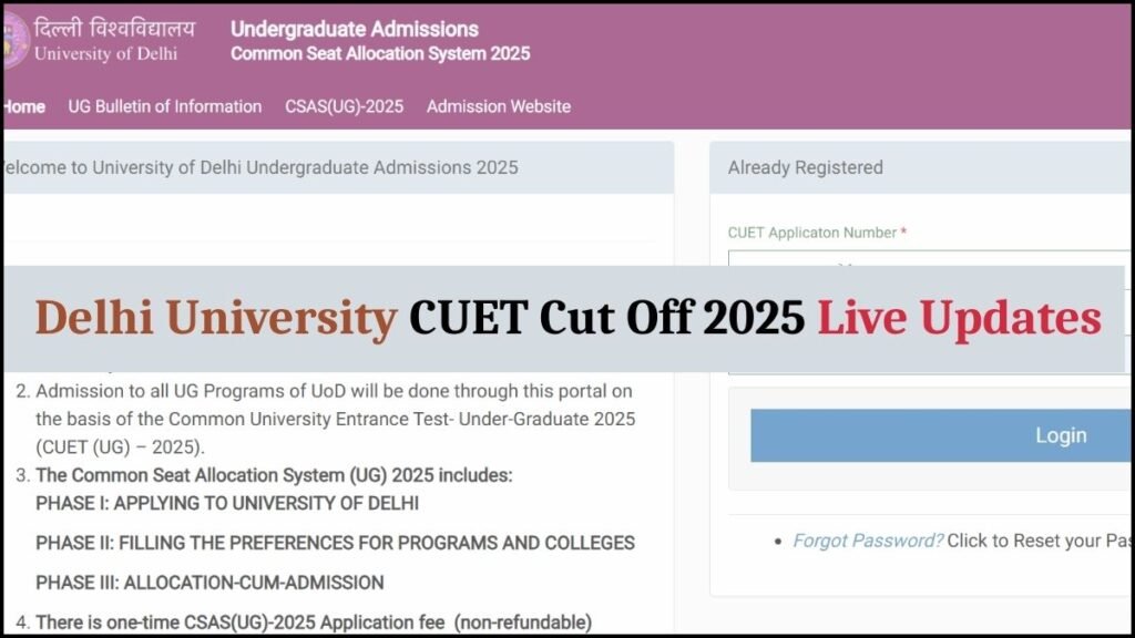 DU Admission CUET Cutoff