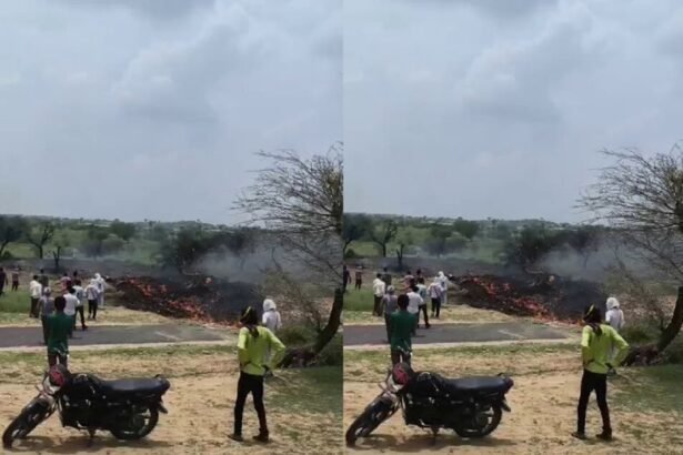 राजस्थान के रतनगढ़ में फाइटर प्लेन क्रैश, राजलदेसर के पास खेतों में लगी आग