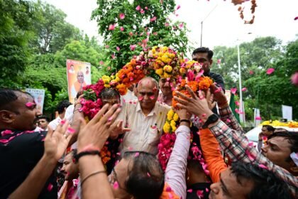 ग्वालियर में खंडेलवाल का जोरदार स्वागत: बोले- बीजेपी को और मजबूत बनाएंगे