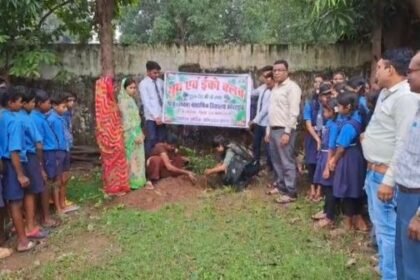 A unique confluence of tree plantation and respect on Guru Purnima