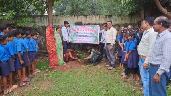 A unique confluence of tree plantation and respect on Guru Purnima