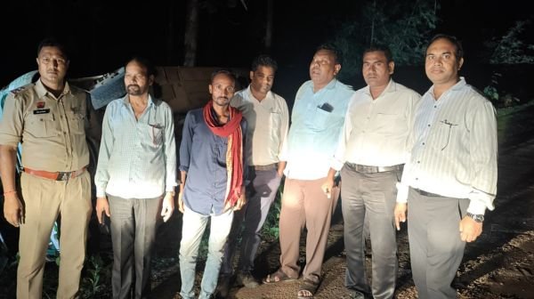 High speed bus overturned; 25 passengers came out safely