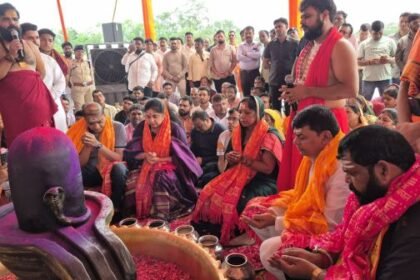 Bhoomi Pujan for Pandit Pradeep Mishra's Shri Shiv Puran Katha completed in Bhilai