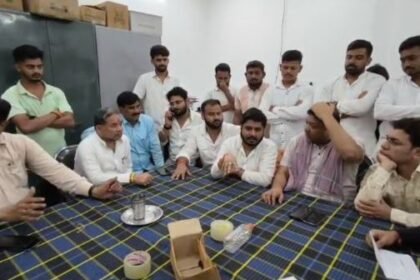 NSUI gheraoed the collector's office in Bilaspur