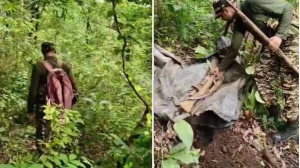 Sukma: Security forces recovered four guns hidden by Naxalites from the forests of Tekalgudam