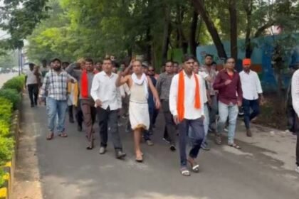 Land-displaced people's anger erupted against SECL: effigy burnt in Subhash Chowk