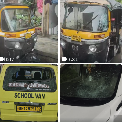 Midnight terror in Dhankawadi, Pune, more than 20 vehicles vandalized, two civilians injured