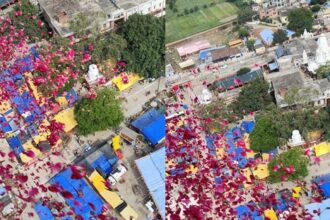 यूपी: सीएम योगी ने कांवड़ियों पर बरसाए फूल, दूधेश्वरनाथ मंदिर में की पूजा, सामने आया वीडियो