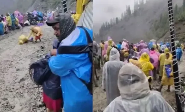 अमरनाथ यात्रा मार्ग पर भूस्खलन से एक श्रद्धालु की मौत, 10 घायल | आज यात्रा स्थगित