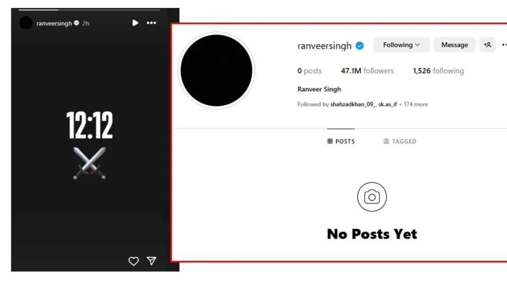 रणवीर सिंह ने इंस्टाग्राम से हटाए सभी पोस्ट, फैंस हैरान! क्या 'धुरंधर' का धमाकेदार फर्स्ट लुक आने वाला है?
