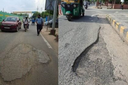 आगरा की लाइफलाइन एमजी रोड पर गड्ढे और जलभराव से लोगों की बढ़ी परेशानियां