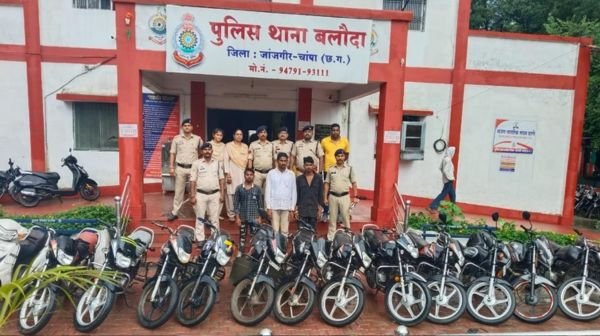 Major action by Janjgir-Champa police: 15 stolen motorcycles recovered