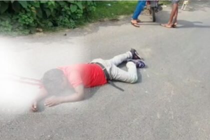 Road accident in Madhupur: Bike rider injured after being hit by pickup