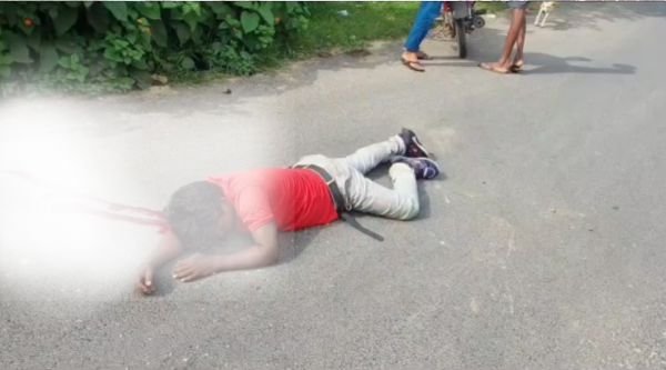 Road accident in Madhupur: Bike rider injured after being hit by pickup