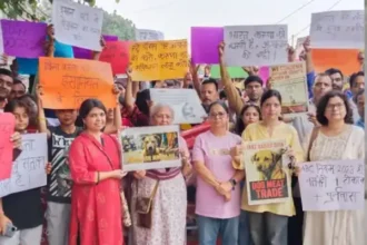 आगरा में डॉग लवर्स का पैदल मार्च: सुप्रीम कोर्ट आदेश के खिलाफ विरोध, कहा- पशु क्रूरता बंद करो