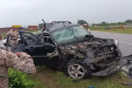 ग्वालियर-झांसी हाईवे पर दर्दनाक हादसा: खाटू श्याम दर्शन जाते समय स्कॉर्पियो पलटी, दो की मौत