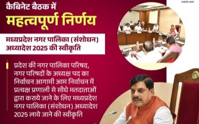 The meeting of the Council of Ministers began in the Ministry under the chairmanship of Chief Minister Dr. Mohan Yadav with the collective singing of Vande Mataram.