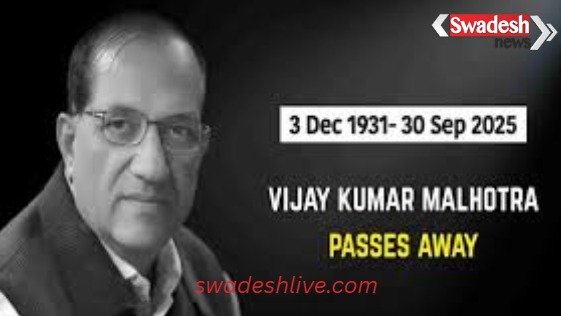 Delhi: BJP leader Vijay Kumar Malhotra passes away at the age of 94, leaving an indelible mark on politics and sports.